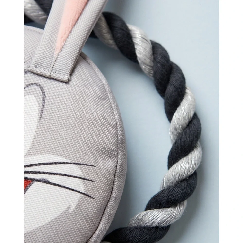 Looney Tunes Bugs Bunny Plush‎ Rope Dog Toy Grey WB Fetch for Pets NEW